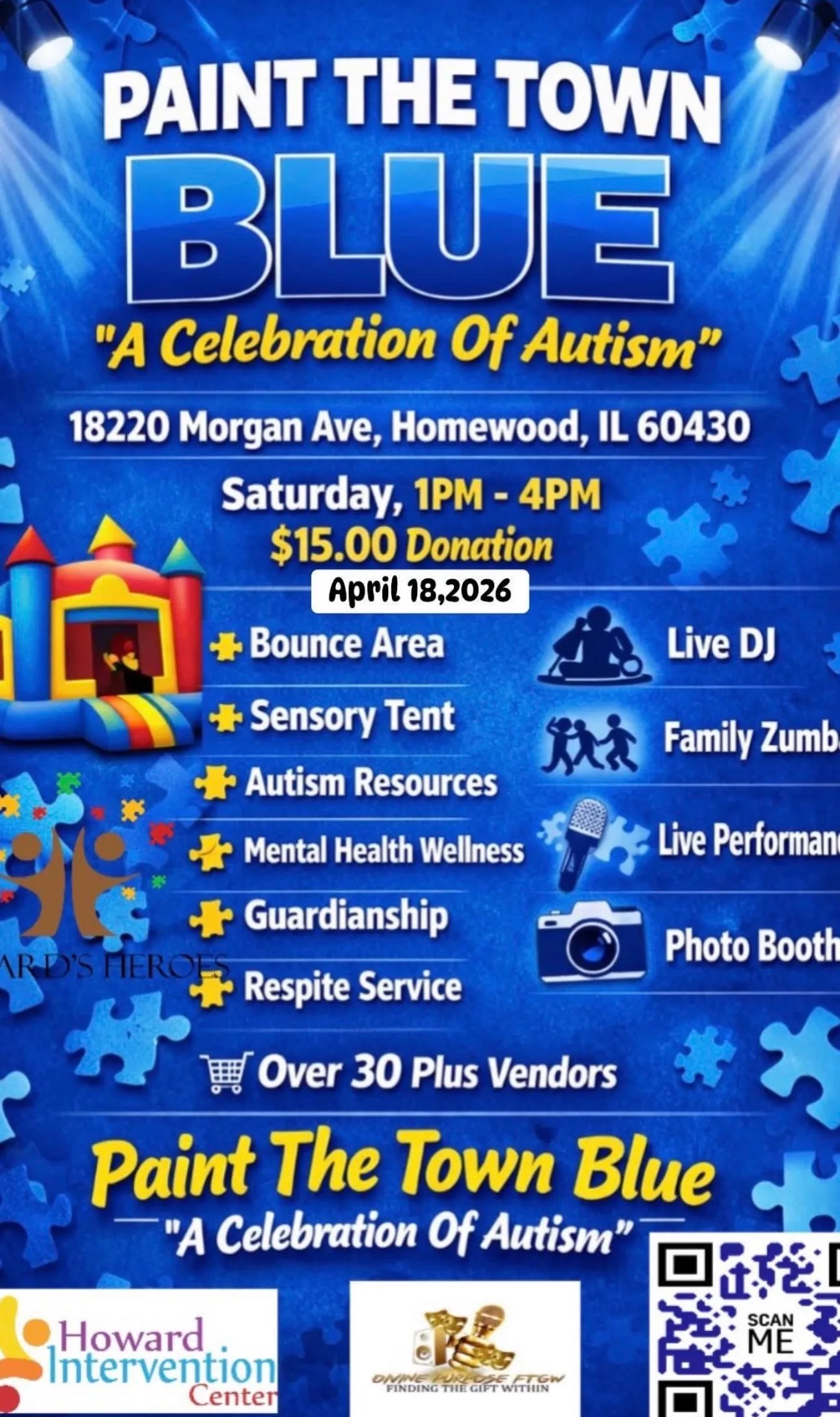 Paint The Town Blue Event Flyer